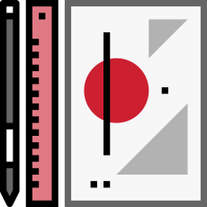 icon of pencil ruler and design element