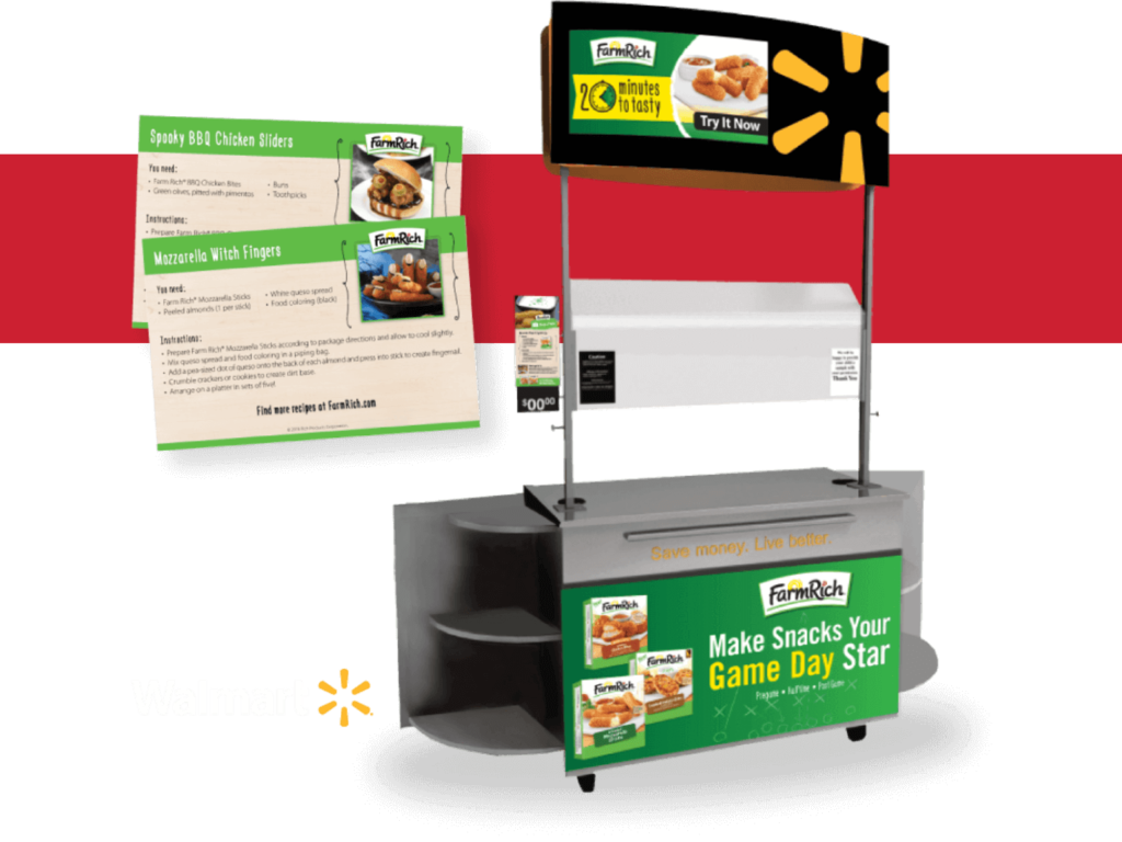 farmrich 20 minutes to tasty recipe cards and in-store demo cart