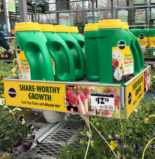 scotts miracle gro signage in home depot - share worthy growth option a