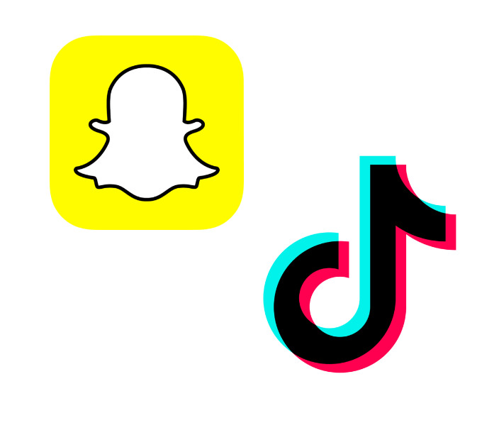 snapchat and tiktok icons
